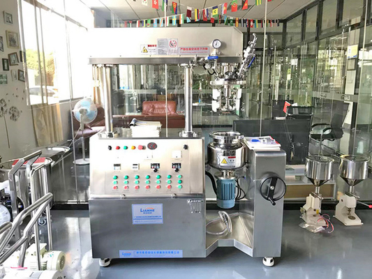 miscelatore ad alta velocità di vuoto della lozione dell'omogeneizzatore dell'emulsionante di vuoto della crema del laboratorio 5L