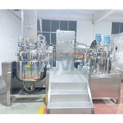 L'alto miscelatore crema cosmetico 200L dell'emulsionante del taglio cuoce a vapore il controllo dello SpA del riscaldamento
