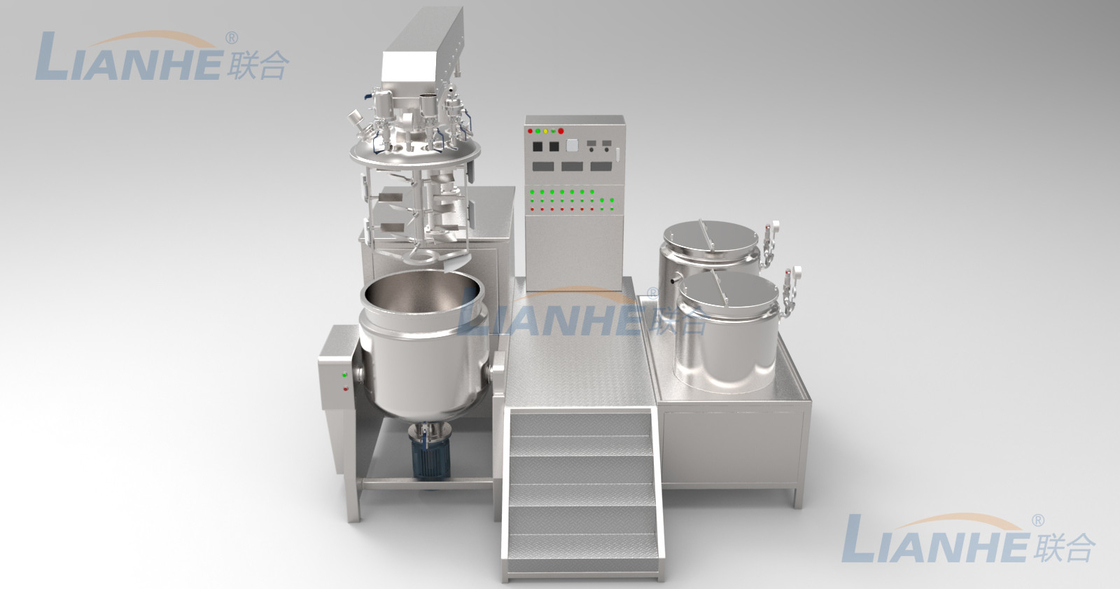 linea di produzione cosmetica 300L miscelatore d'emulsione di sollevamento idraulico dell'unguento della crema del miscelatore di vuoto